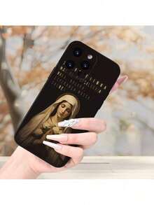 Religious Mythology Series: Minimalist And Stylish Phone Design With Mary Themes, Angel Eye Frost Finish For IPhone 16, 15, 14, 13, 12, 11, XS, XR, X, 7, 8 Plus, Pro Max - Blanco antiguo - Ver 5
