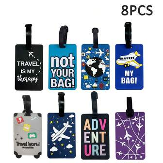 Fashion Luggage Tag Boarding Pass PVC Soft Rubber Creative Hanging Tag Label Luggage Tag Travel Airplane Tag Luggage Hanging Tag Identification Tag Card Holder Suitcase Tag For Travel For Luggage Waterproof Travel Accessories Cruise Essentials Vacation Essentials For Men Women