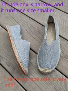 Herren Loafer mit Seilsohle, Leinwandschuhe für Urlaub und Freizeitbekleidung, Damen gewebte atmungsaktive Stoffschuhe, strohgeflochtene rutschfeste Schuhe für Damen und Herren, Paare bestickte Leinensohle Schuhe, Herren Fischerboote weiße Freizeitschuhe, schwarze Leinwandschuhe, weiße Schuhe, braune Schuhe, braune Flache Schuhe, schwarze Schuhe, graue Schuhe, schwarze Flache Schuhe (Dieser Stil hat eine schmale Zehenbox und eine relativ harte Sohle, es wird empfohlen, eine Nummer größer zu bestellen) - Grau - Übersicht 18