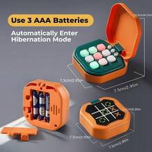 Electronic Tic Tac Toe Game,Electronic Crossword Game With Silent Mode - Portable Handheld Digital Table Game Machine, Adult Strategy Thinking Game, Compact Travel Friendly Design With Power Adapter - Perfect Gift For Strategy Game Enthusiasts In Home, Office, And Travel - trái cam - Xem 4