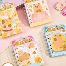 Capybara Adhesive Notebook – Cute Mini Notebook With Decorated Covers And Stickers For Creative Notes - 彩色 - 查看 8