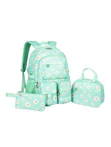 Set di zaino con stampa a margherite, adatto per scuola, pendolarismo, viaggio, design a tie-dye e fiocco di neve. Zaino, casual, unico