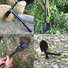1pc Ultra-Light Tactical Folding Shovel - Survival Shovel With Saw, Pickaxe And Camouflage Pouch, Stainless Steel, Suitable For Camping, Hiking And Outdoor Adventure, Multi-Functional Tool, Sturdy Construction