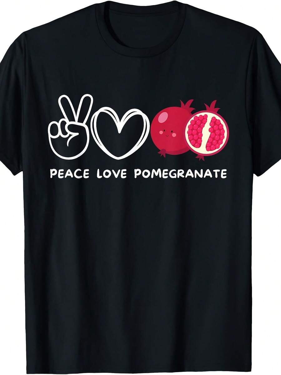 Peace, Love Pomegranate Retro Pomegranate Lover Fruit Lover T-Shirt - 款式20 - 查看 1