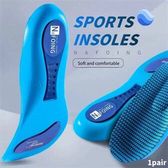 1 par nya blå sular med luftkudde och stöd för hålfoten, bekväma, stötdämpande, perfekta för dagligt bruk