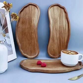 Bandeja de madera, práctica para postres, aperitivos y frutas, adecuada para picnics, reuniones y decoración del hogar, diseño elegante