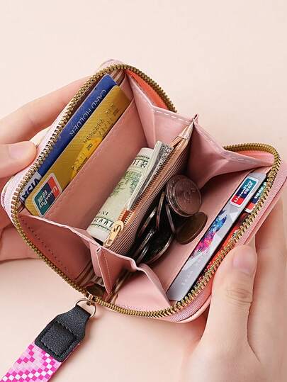 Colorblock Woven Texture Short Wallet, Large Capacity Wallet With Multiple Card Slots, High-End Coin Purse, Minimalist Multi-Layer Wallet For Daily Use, Versatile Fresh Card Holder With Multiple Slots