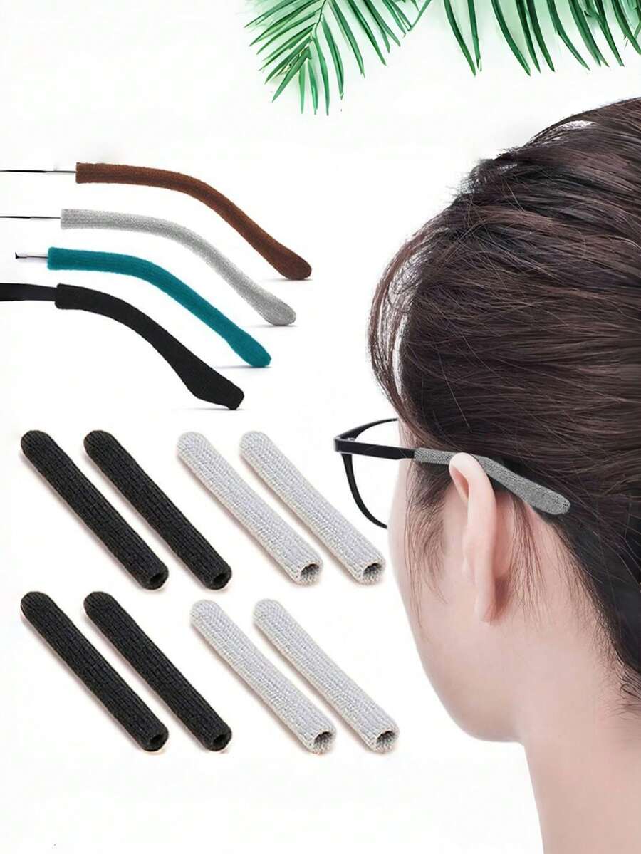2/6 miếng bọc chân kính dệt kim, móc tai chống trượt cho kính, ống bọc chân kính co giãn nhiều màu, lỗ tròn cho kính chống trượt dành cho nữ - Nhiều màu - Xem 1