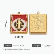 1 szt. Stal nierdzewna 18K pozłacana olejkiem kroplowym i diamentami, wielostylowe wisiorki DIY, zawieszki z zawieszkami, akcesoria do tworzenia biżuterii, akcesoria do tworzenia biżuterii damskiej ze stali nierdzewnej, biżuteria damska ze stali nierdzewnej, akcesoria damskie, odpowiednie do codziennego noszenia przez kobiety i na okazje, na prezent - wisiorek - Zobacz 42