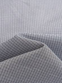 Men's Plaid Shirt In Jacquard Fabric With 40% Cotton - Màu xám đen - Xem 5
