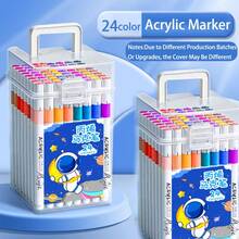 Estuche de almacenamiento para bolígrafos de marcador acrílico, lavable, no transparente, de secado rápido, para estudiantes, artistas, manualidades, pintura a mano, vuelta al colegio - Multicolor - Ver 14