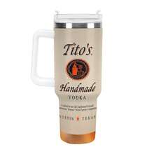 40oz Large Capacity Car Watter Bottles With Lid And Handle, 304 Stainless Steel Insulated Tumbler With Tito's Handmade Vodka Label Graphic Pattern, Suitable For Car, Office, Travel And Birthday Gifts - Nhiều màu - Xem 9