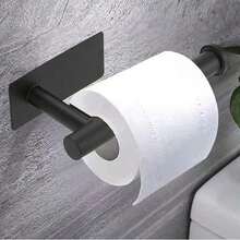 Juego de 6 piezas de toallero de baño sin perforación, anillo para toallas, portarollo de papel higiénico, gancho para abrigos y sombreros, juego de ganchos de pared montados - Negro - Ver 17