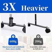 Divisor de habitacion de 6 pies con ruedas bloqueables 4 paneles base de metal gruesa separadores de habitacion pantallas de privacidad plegables independientes para interiores divisor de pared - 22" - 4 paneles + negro - Ver 2