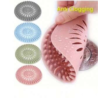 New Arrival Shower Drain Hair Collector And Kitchen Sink Strainer - Reusable Silicone Mesh Strainer With Suction Cup/Non-Design, Anti-Clog Drain Protector For Bathtub, Shower, Sink (Perfect Gift For Homeowners) There Are Two Options: One Without Suction Cup And The Other With Suction Cup