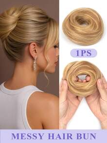 1件装直发发髻假发 - 厚实发髻马尾辫接发，100%真人发丝，外观自然，佩戴牢固，适合婚礼、派对和日常造型 - 彩色 - 查看 16