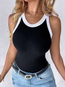 Women Tank Tops & Camis - 黑色 - 查看 5