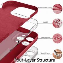 Liquid Silicone Protective Case Compatible With IPhone 17, 17 Air, 17 Pro, 17 Pro Max, Made Of Premium Silicone Material, Provides All-Round Protection (4-Layer Shock-Proof Structure), Soft Anti-Scratch Microfiber Lining, Also Suitable For IPhone 13, 11, 16 Pro Max, 15, 14 Plus, 12 Mini, XS Max, 7, 8 Plus, Scratch-Resistant And Durable. - Burgundy - View 5