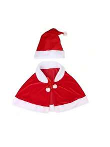 2 Pieces Of New Adult And Children's Christmas Shawls, Hat Sets, Christmas Costume Party Performance Cosplay Adult Female Velvet Costume Props. - Red - View 14