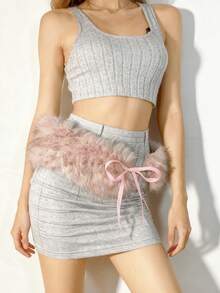 Y2K Subculture Baddie Vintage D.I.A. Thắt lưng lông một mảnh, dây xích thắt lưng mềm mại - Nhiều màu - Xem 7