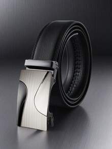 Herren Texturierter Metall Automatikgürtel, Business Lässig Stil, hochwertiger Metallgürtel, Hochzeitsaccessoire, Winteraccessoire, formeller Gürtel, Große Größen Bundgürtel, Herren Accessoire