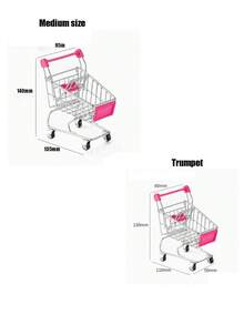 Decora tu vida elegante | Decoración realista de carrito de compras de color acero, sirve tanto como organizador de tocador como un accesorio lindo para el juego de roles de los niños, agrega diversión a cualquier rincón. - Multicolor - Ver 11