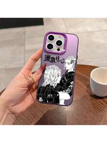 Tokyo Revengers Keisuke Baji Sano Anime Handyhülle kompatibel mit iPhone 16, 15, 14, 13, 12, 11 Pro Max, X, XR, XS Max, 8, 7 Plus - Stoßfeste matte Rückabdeckung - Transparent Schwarz - Übersicht 4