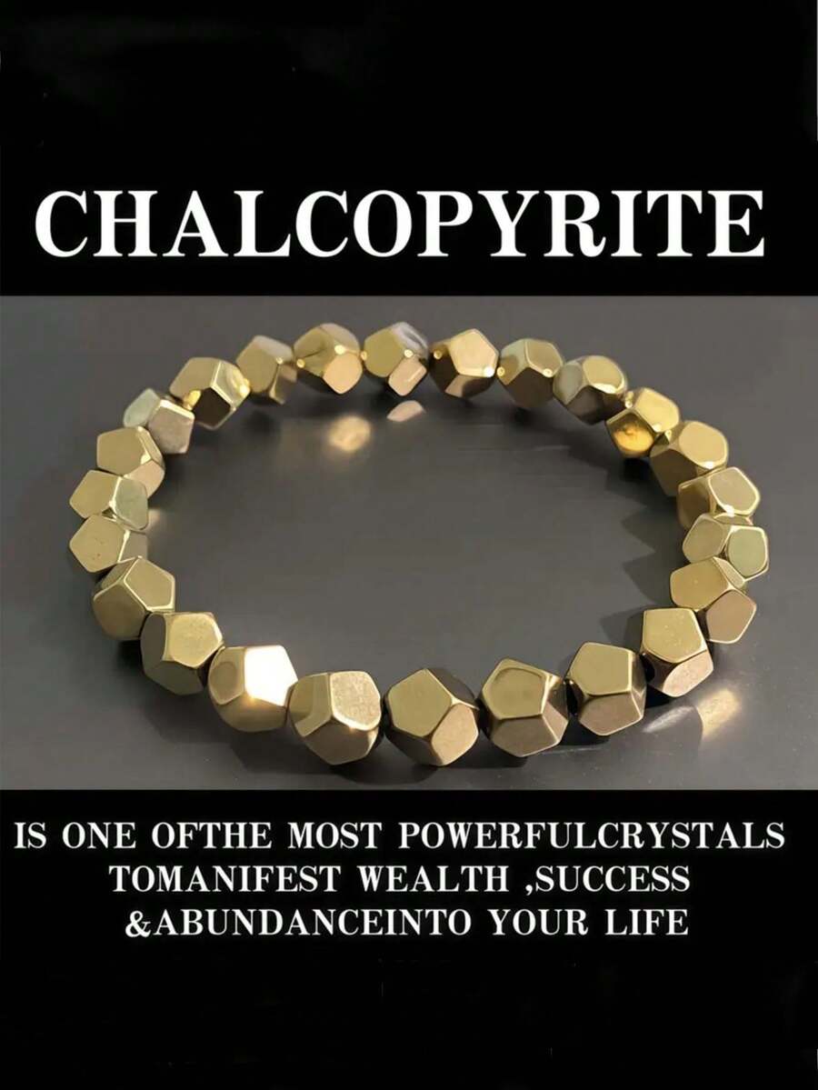 Handgefertigtes Rohe Pyrit Armband - Facettierte Bohemien Perlen, Symbol für Reichtum und Fülle, Chakra Schmuck für innere Stärke, Vintage spirituelles Geschenk zum Valentinstag, Muttertag, Vatertag, Perlen für Armband, spiritueller Schmuck, rustikales Design, natürliche strukturierte Perlen - Messing 2 - Übersicht 1