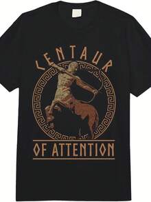 Centaur Of Attention Ancient Greek Mythology Pun Mythologist  Adult Heavyweight T-Shirt - Style 6 - View 1