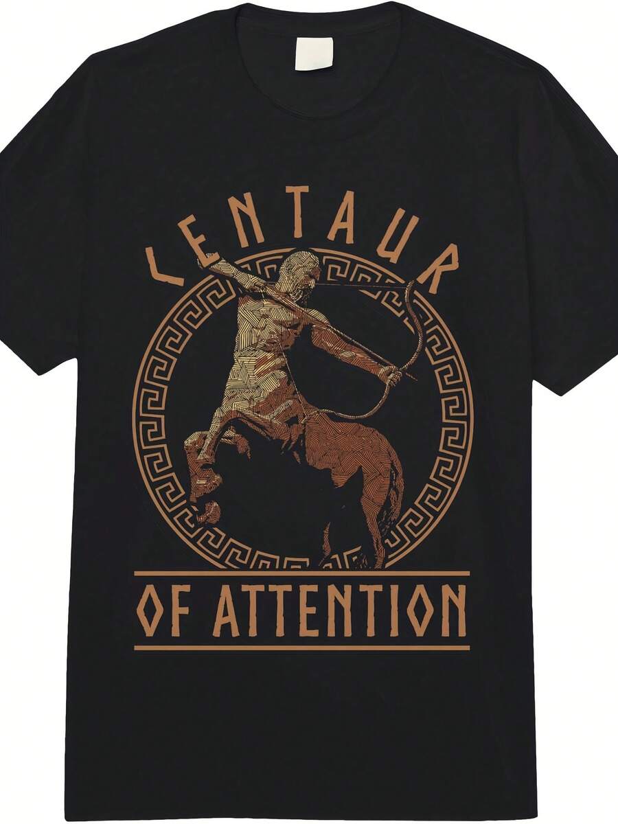 Centaur Of Attention Ancient Greek Mythology Pun Mythologist Adult Heavyweight T-Shirt - Style 6 - View 1
