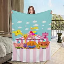Cartoon P-Plim P-Plim Printed Comfortable And Soft Sofa, Living Room Bed, Bedroom Blanket Suitable For Travel And Gifts4.Jpg - 白色 - 查看 1