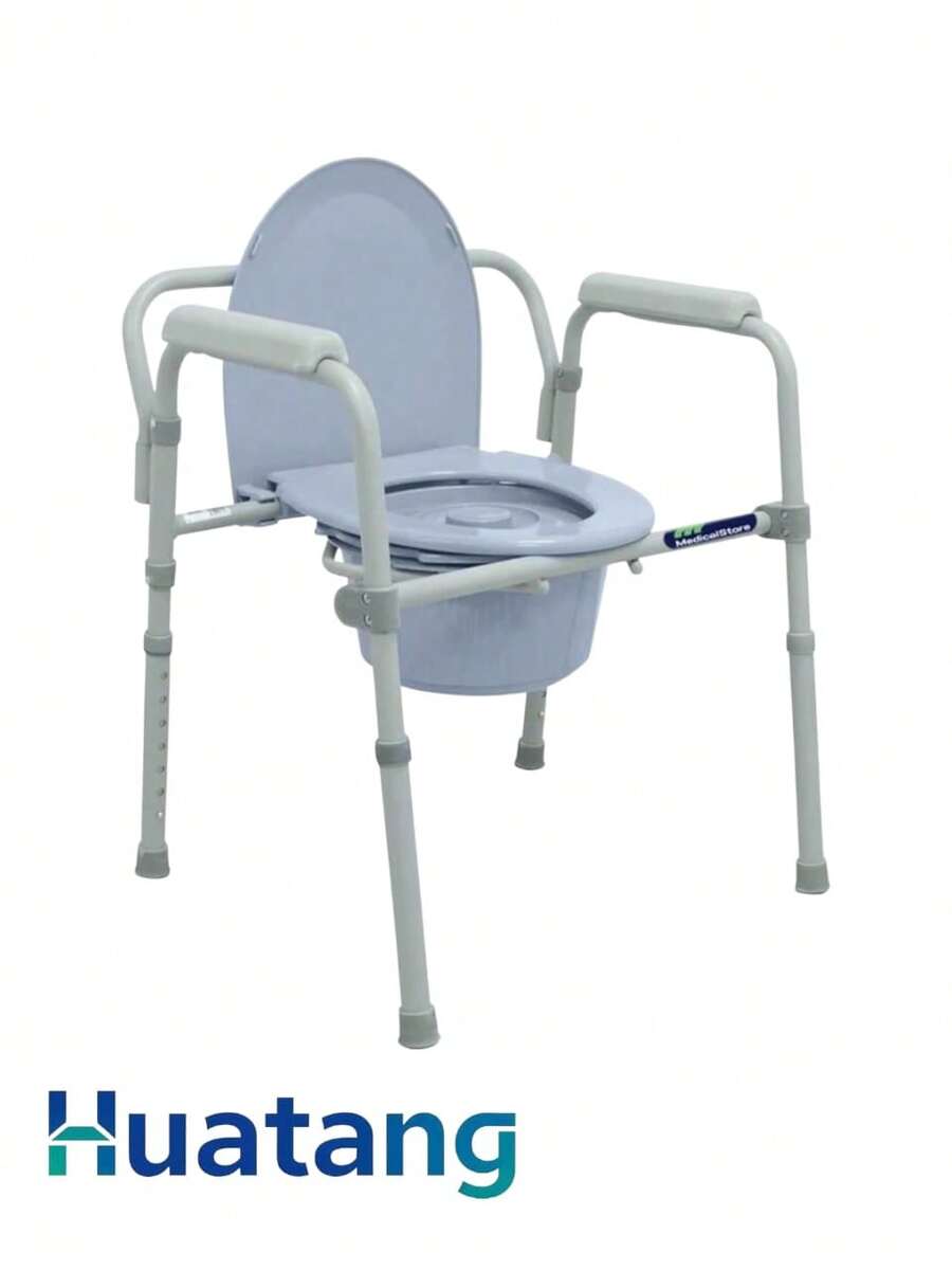 Silla Comodo 3 En 1 Wc Silla Ducha Aumento Baño Adultos Mayores Confrtable Plegable La Silla Cómodo 3 en 1 para adultos mayores una solución versátil y segura que combina tres funciones esenciales: silla para ducha, elevador de WC y sanitario portátil. Ideal para personas con movilidad reducida, su estructura de acero esmaltado plegable y desarmable permite un uso fácil en el hogar, hospitales o clínicas. Esta silla ortopédica para baño cuenta con asiento desmontable de plástico resistente, respaldo extraíble y cubeta con tapa y asa, garantizando higiene y practicidad. Ofrece 7 niveles de altura ajustable para mayor comodidad del usuario, además de descansabrazos fijos texturizados y regatones antiderrapantes para máxima estabilidad. Su sistema tool-free permite el armado sin herramientas. Soporta hasta 135 kg de peso máximo. La silla es compacta, ligera y fácil de almacenar o transportar. Una opción funcional para el cuidado del adulto mayor, ergonómico y materiales duraderos.