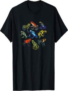 Colorido Colección Venenosa Dart Frog Beautiful Natural Camiseta - Negro - Ver 1