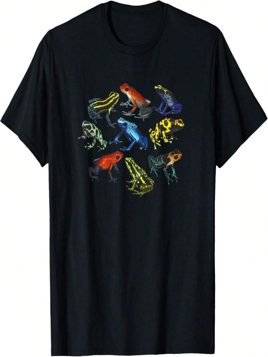 Colorido Colección Venenosa Dart Frog Beautiful Natural Camiseta - Negro - Ver 1