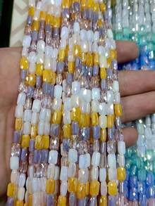 Environ 62 pièces de perles en cristal facetté de couleur mixte de 4x7 mm, matériaux de fabrication de bijoux DIY pour bracelets, colliers et accessoires