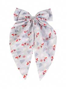 1 Peça Clipe de Cabelo Laço de Festa de Natal de Poliéster, Acessório de Moda para Mulheres, Adequado para Festa de Natal, Presilhas de Garra, Grampo de Cabelo, Barras de Cabelo - Multicolorido - Visão 13