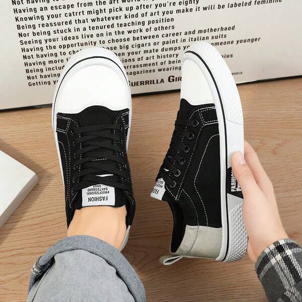 أحذية كانفاس للرجال بمقاسات كبيرة، تصميم جديد، أحذية رياضية كاجوال منخفضة القمة، خفيفة وقابلة للتنفس، سميكة الأرضية، مناسبة للرياضة والعمل والموضة في جميع الفصول