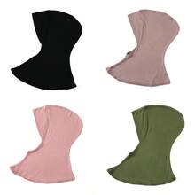4 Peças/Conjunto Touca Interna Modal de Cor Sólida Com Capa Para o Pescoço, Elástica, Macia e Respirável para Mulheres, Lenço, Chapéu, Acessórios de Abaya, Véu Diário