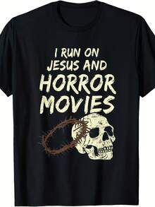 Run On Jesus And Horrorie Skull Funny Halloween Costume T-Shirt - Style 5 - View 1