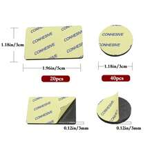 CONHESIVE Double Sided Adhesive Pads,Heavy Duty Mounting Tape,60Pcs 3mm Thickness Foam Tape,Super-Sticky Black Strong Pads Rectangle Shape Waterproof For Walls Picture, Car, Home, Office - Black - View 2