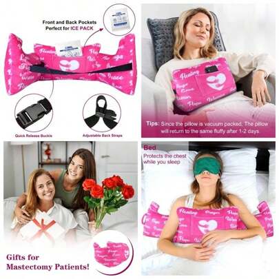Almohada para mastectoma u2013 Almohada postoperatoria, regalo para mujeres despus de la ciruga, almohada para reduccin de senos, masectoma, recuperacin de pacientes, proteccin del cinturn de