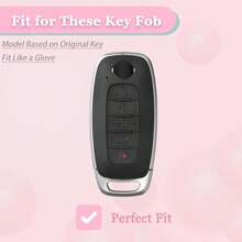 Key Fob Cover For Nissan - 4 Buttons Soft TPU Key Fob Case For 2023 2024 Pathfinder Rogue Versa Kicks 2025 Sentra Patrol Armada Full Protection Car Key Cover With Bling Keychain (White) - ColorB - View 2