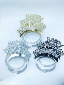 شريط رأس لحفلة رأس السنة الجديدة 2026، شريط رأس للصور التذكارية، مشبك شعر مزين بالبودرة الذهبية