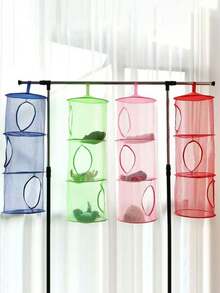 3-Tier Hanging Storage Basket, Cylindrical Enclosed Underwear Bra Dress Basket, Hanging Basket For Shop - Multicolor - View 7