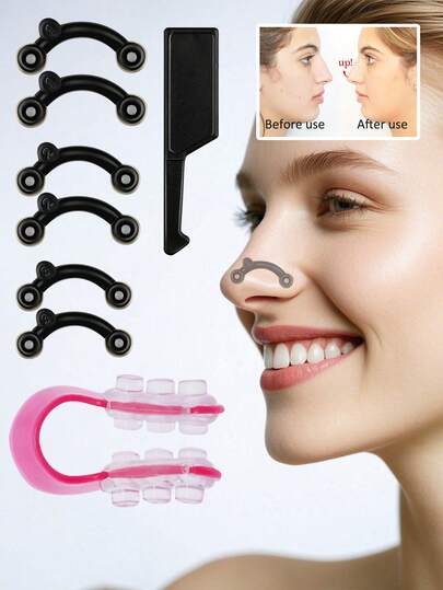 8pcs Nose Lifting Device Set, Nose Clip, Nose Shaper, Insertable Plastic Surgery Clip, Nose Pad, Nose Corrector, Nose Bridge Clip, Beauty Tool