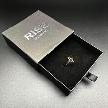 Anillo de cruz lateral Recordatorio de fe religiosa sobre el miedo Orar a Dios Jesús | Anillo de cruz religiosa de acero inoxidable ajustable | Incluye caja de joyería 2025 - Oro rosa - Ver 9