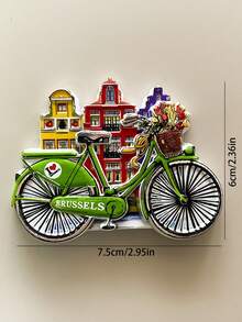 1 pieza Imán de nevera de recuerdo de viaje con flores de Bruselas, Amberes, Gante y Dinant, Bélgica, para decoración del hogar