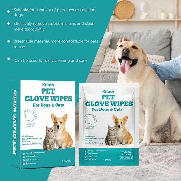 Pet Grooming Gloves, Dog & Cat Fur Cleaning Gloves For Bathing-Free Skin & Dirt Care