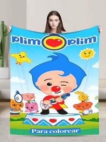 1pc Plim Plim Gifts Blankets Ultra Soft Flannel Throw Blankets For Living Room Decor Bedroom Couch Sofa Chair Office Car - 黑色 - 查看 7