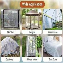 1pc High Strength Transparent Waterproof Tarpaulin - PE Outdoor Cover, With Eyelets, Ropes And Straps, UV-Resistant, Windproof, Rainproof - Suitable For Yard, Pool Fence, Greenhouse, Camping, Construction Site - Clear Visibility, Quick-Drying Design, Reinforced Edges, Tear-Resistant Fabric, Home Decor